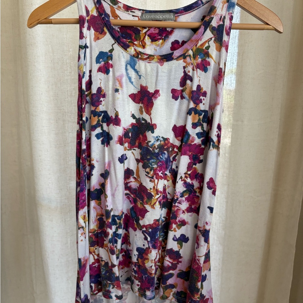 Loveappella Multicolor Floral Tank Top